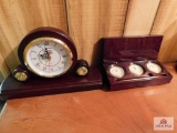 NWTF clock desk set of : hygrometer, Bulova clock, and thermometer
