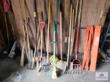 Weed eater, tree trimmer shovel, pitch forks