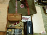 NWTF knife, NRA bag, muzzleloader tool