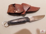 Handmade knife by Marvin Wotring - laminated wood handle w/sheath