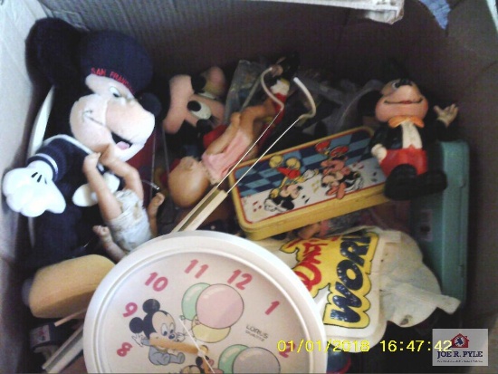 1 large box of Mickey Disney items