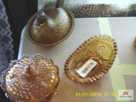 Amber glass dishes