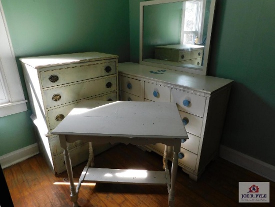 Large dresser - chest on chest and library table