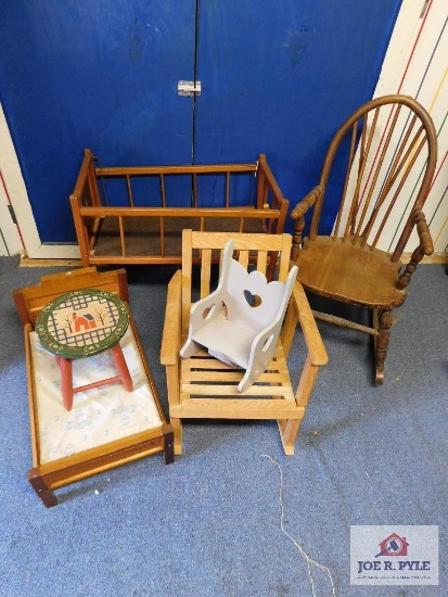Dolly beds and child's rocker