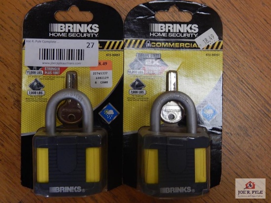 2 commercial locks and keys