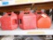 One lot of gas cans various capacities