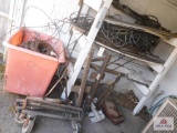 Contents of shelf (Rope, Cable, Tub, Ladder Jacks)