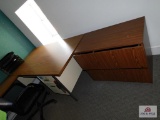 L Shaped Desk (2) 2 Drawer Filing Cabinet 2 Chairs