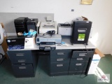 Desk and Contents Paper Shredder, Scan Copier Fax Machine Printer, Compaq Server Cage