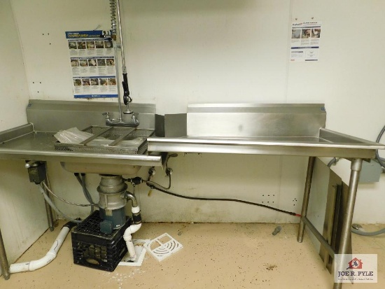 Stainless steel sink with sprayer and Hobart garbage dispenser model #FD3-505H