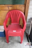 Set of 4 red chairs