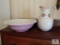 Brownfield pottery pitcher & bowl