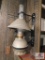 Antique wall mount oil lamp