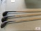 3 wooden shafted golf clubs