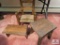 Vintage child's chair & 2 foot stools
