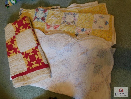 2 much loved quilts, one lap quilt