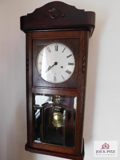 Modern wall clock w/ beveled glass