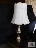 2 cream & gold table lamps