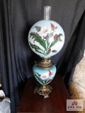Hand painted double globe lamp