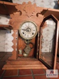 Antique fancy oak kitchen clock