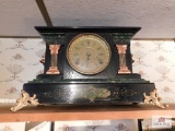 Antique mantle clock w/ fancy decoration Seth Thomas (Wood Base)