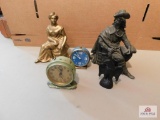 Antique west clock Baby Ben Seth Thomas & Cast metal statues