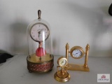 Dome music box dome clock w/ 2 miniature modern clocks