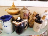 Collection of decanters and stoneware