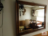 Large veneered frame mirror
