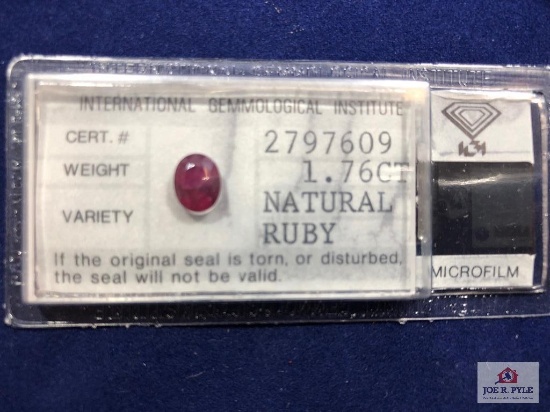 Oval 1.76 Ct Natural Ruby