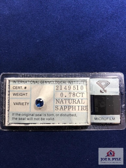Round .78 Ct Natural Sapphire