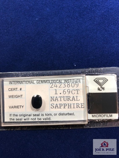 Oval 1.69 Ct Natural Sapphire