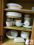 Set of Corelle China with Serving Pieces