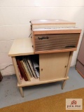 Symphonic Record Player with Record Cabinet and Records