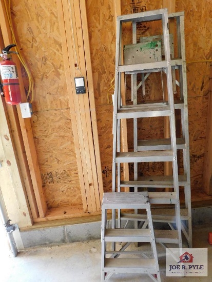 2-Left Aluminum Step Ladders and 1-2 Foot Aluminum Step Ladder
