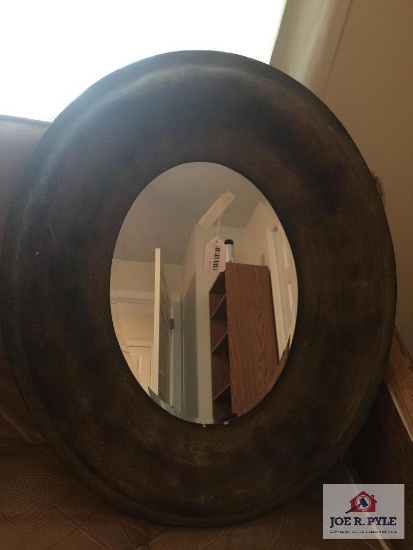 Large round mirror