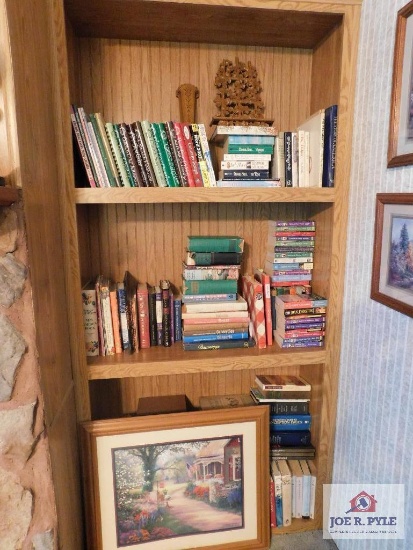 Contents of Shelves- Books, Cookbooks, Decor Item, Nora Roberts, Danielle Steele