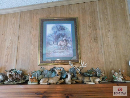 Collection of Deer and Squirrel Figurines and Soaring Eagle Figurine