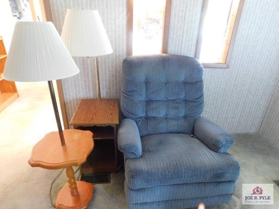 Rocker Recliner and Lamp Stands