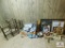 Collection of glassware, pictures and frames, decorative wood items