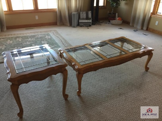 Glass top coffee and end table