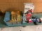 KIDDE FIRE EXTINQUISHER, ORGANIZER WITH HARDWARE, FUEL LINE CLAMPS, AND STEARNS INFLATIBLE REARMING