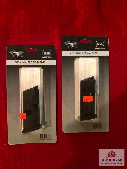 TWO GLOCK G43 6RD MAGAZINES