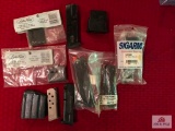 TWO LAKEFIELD .22 MAG MAGAZINES, TWO HI-POINT .45 ACP MAGAZINES, WALTHER .380 MAGAZINE, SIG 239-9