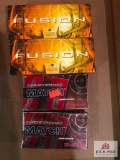 2 BOXES HORNADY .223 REM 75GR BTHP, 2 BOXES FUSION .223 REM 62GR