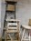 2 wooden ladders and stool
