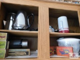 Pots, pans , salad spinner, coffee pots, baking pans