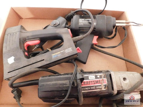 Craftsman 4 1/2 In Disc Grinder, Electric Stapler, And 150/230 Watt Dual Heat Solder Gun