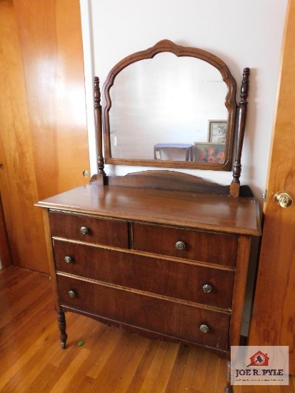 Antique chest with mirror