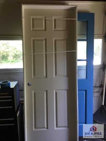 Lot two (2) doors 30" casings white and blue